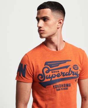 Superdry Retro High Flyers Férfi Pólók Narancssárga | OCQEK2910